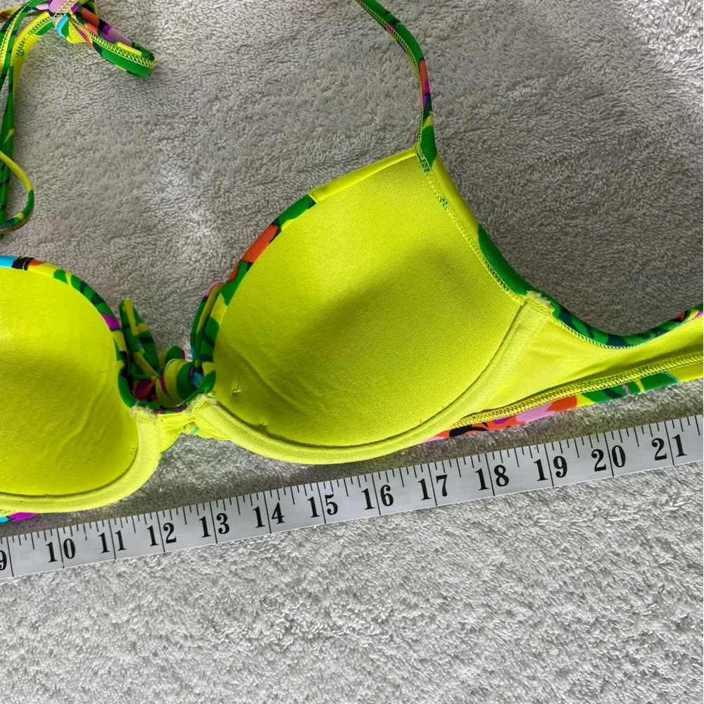 Aerie Vibrant Floral Halter Bikini Top With Underwire 34B - Picture 10 of 13